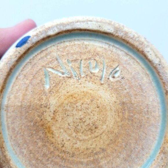 Vintage Hand Thrown Studio Pottery Vase with Leaves - Picture 11 of 16